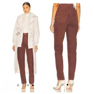 NWT Mother Snacks High Waist Twizzy Skimp French Roast size 25